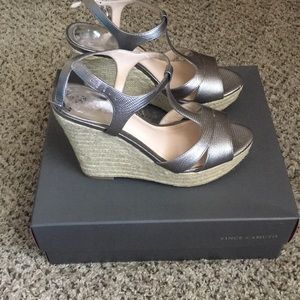 Vince Camuto Silver Wedges
